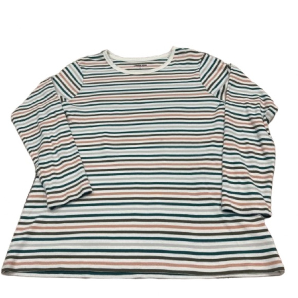 Lands’ End Cotton Stripe Long Sleeve Shirt Size L